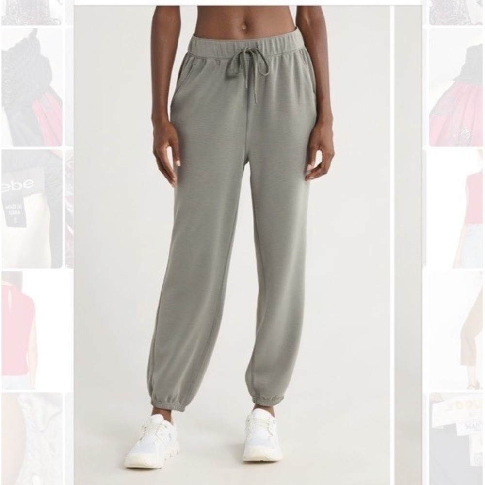 NWT prAna Shea Soft High Rise Drawstring Joggers Sz M Thyme Green Pants